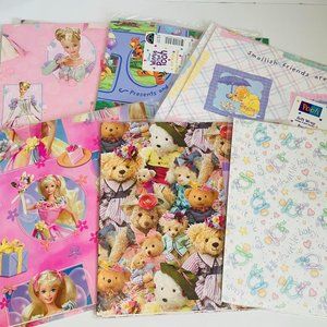 Pick 1 Vintage Disney/Hallmark Winnie Pooh Barbie BabyTeddy Paper Gift Wrap NWT